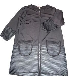 Sharon Young Black Mixed Media Modern Jacket